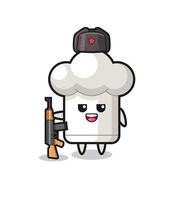 cute chef hat cartoon as Russian army vector