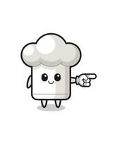 chef hat mascot with pointing right gesture vector