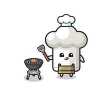 chef hat barbeque chef with a grill vector