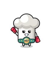 chef hat boxer mascot character vector