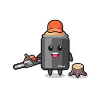 spray paint lumberjack character holding a chainsaw vector