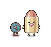 cute bullet is standing in front of the fan vector