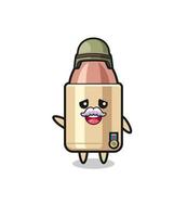 cute bullet as veteran cartoon vector