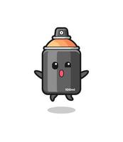 spray paint character is jumping gesture vector