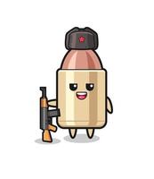 cute bullet cartoon as Russian army vector