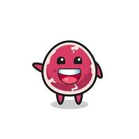 happy beef cute mascot character vector