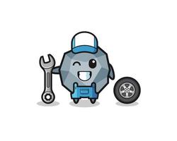 the stone character as a mechanic mascot vector