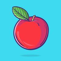 ilustración de icono de dibujos animados de fruta de manzana. estilo de dibujos animados plana. concepto de icono de fruta de comida aislado. icono vector