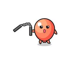 cartoon of balloon using nunchaku vector