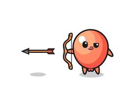 illustration of balloon character doing archery vector