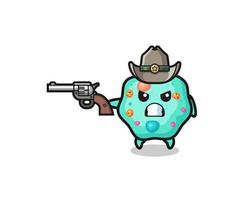 the amoeba cowboy shooting with a gun vector