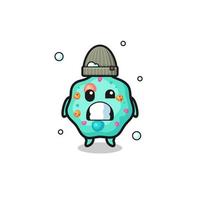 cute cartoon amoeba with shivering expression vector