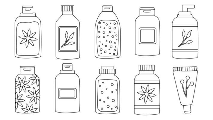 Premium Vector  A set of bottles and tubes of cosmetics jars for