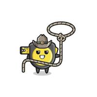 the tape measure cowboy with lasso rope vector