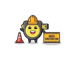 illustration of tape measure with under construction banner vector