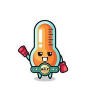 thermometer boxer mascot character vector