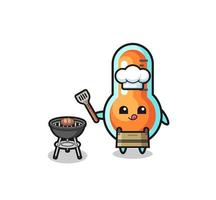 thermometer barbeque chef with a grill vector