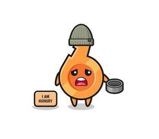 cute whistle beggar cartoon character vector