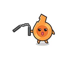 cartoon of whistle using nunchaku vector