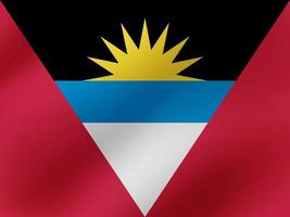 Vector Realistic Wavy Illustration Of Antigua and Barbuda Flag Design