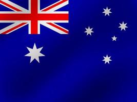 Vector Realistic Wavy Illustration Of Australia Flag Design