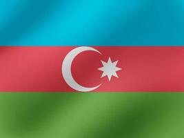 Vector Realistic Wavy Illustration Of Azerbaijan Flag Design