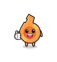 whistle mascot doing thumbs up gesture vector