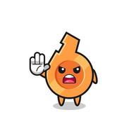 whistle character doing stop gesture vector