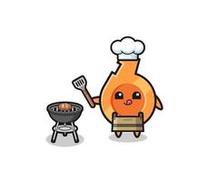 whistle barbeque chef with a grill vector