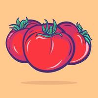 ilustración de icono de dibujos animados de tomate. estilo de dibujos animados plana. concepto de icono de comida aislado. icono vector