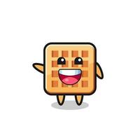 happy waffle cute mascot character vector