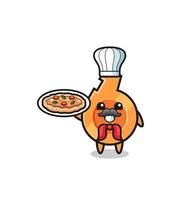 whistle character as Italian chef mascot vector