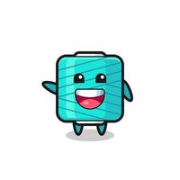 happy yarn spool cute mascot character vector