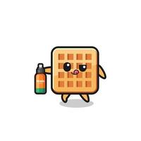 cute waffle holding mosquito repellent vector