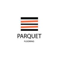 Diseño de ilustración de vector de logotipo de suelo de parquet de línea minimalista de arte