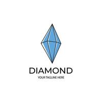 ilustración de logotipo de vector de piedra de diamante minimalista