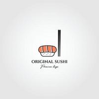 sushi japonés creativo arte de línea tradicional logotipo minimalista diseño de ilustración vectorial creativo vector