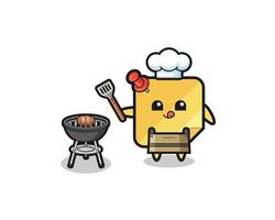 sticky notes barbeque chef with a grill vector