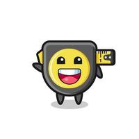 happy tape measure cute mascot character vector