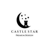 castillo vintage logo minimalista icono ilustración diseño vector