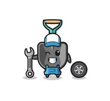 the shovel character as a mechanic mascot vector