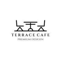 terrace line art icon logo minimalist vector illustration design