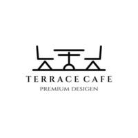 terrace line art icon logo minimalist vector illustration design