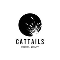 cattails logo design vintage illustration minimalist premium quality vector