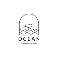 Dolphin ocean illustration vector design logo