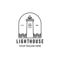 lighthouse tower illustration vector design logo