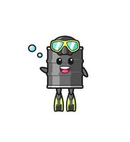 the oil drum diver cartoon character vector