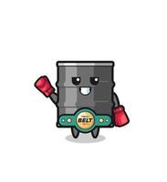 oil drum boxer mascot character vector