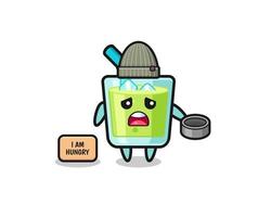 cute melon juice beggar cartoon character vector