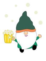 Happy Patrick's Day with cute gnomes. Designed in green tones vector